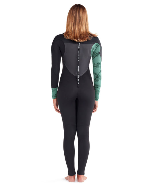 EOS 4/3mm Back-Zip Women's Fullsuit - Black/Green