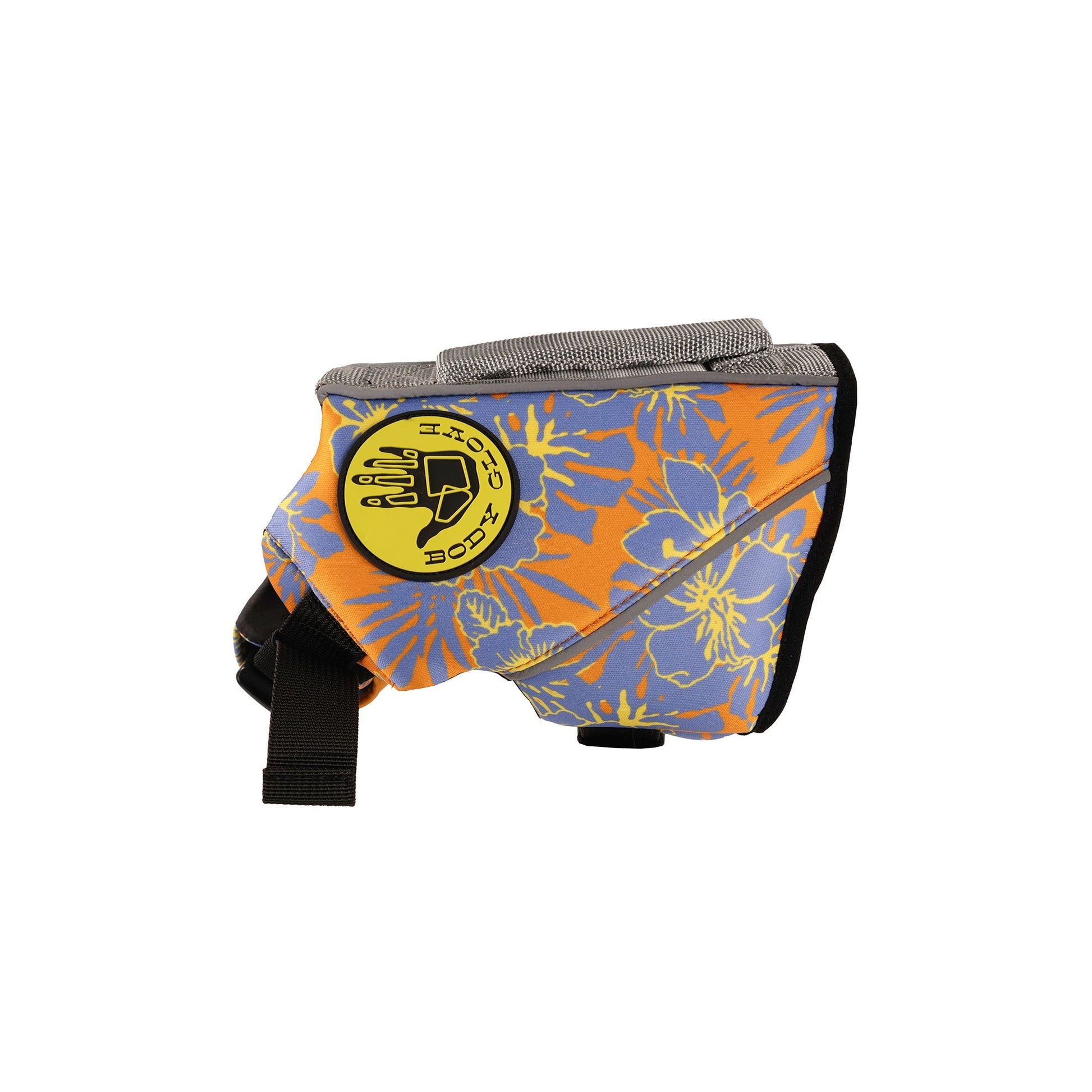 Floral Neoprene Pet Life Jacket - Floral Orange