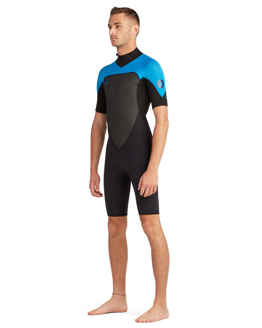 Phoenix 2mm Men's Back-Zip S/S Springsuit - Blue