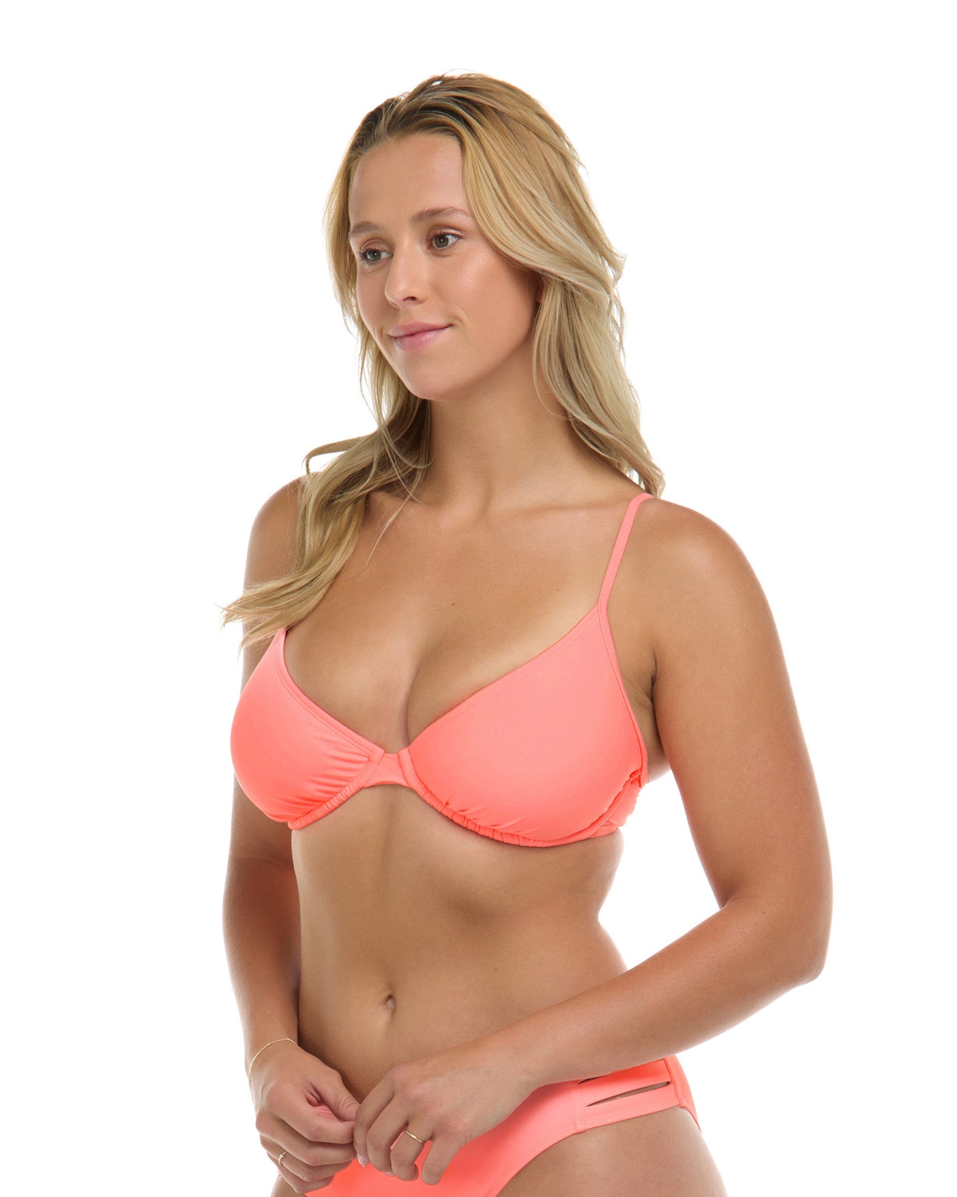 Smoothies Solo D-F Cup Bikini Top - Coral