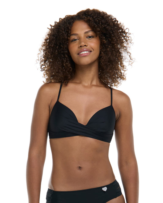 Smoothies Kerry Fixed Triangle Bikini Top - Black
