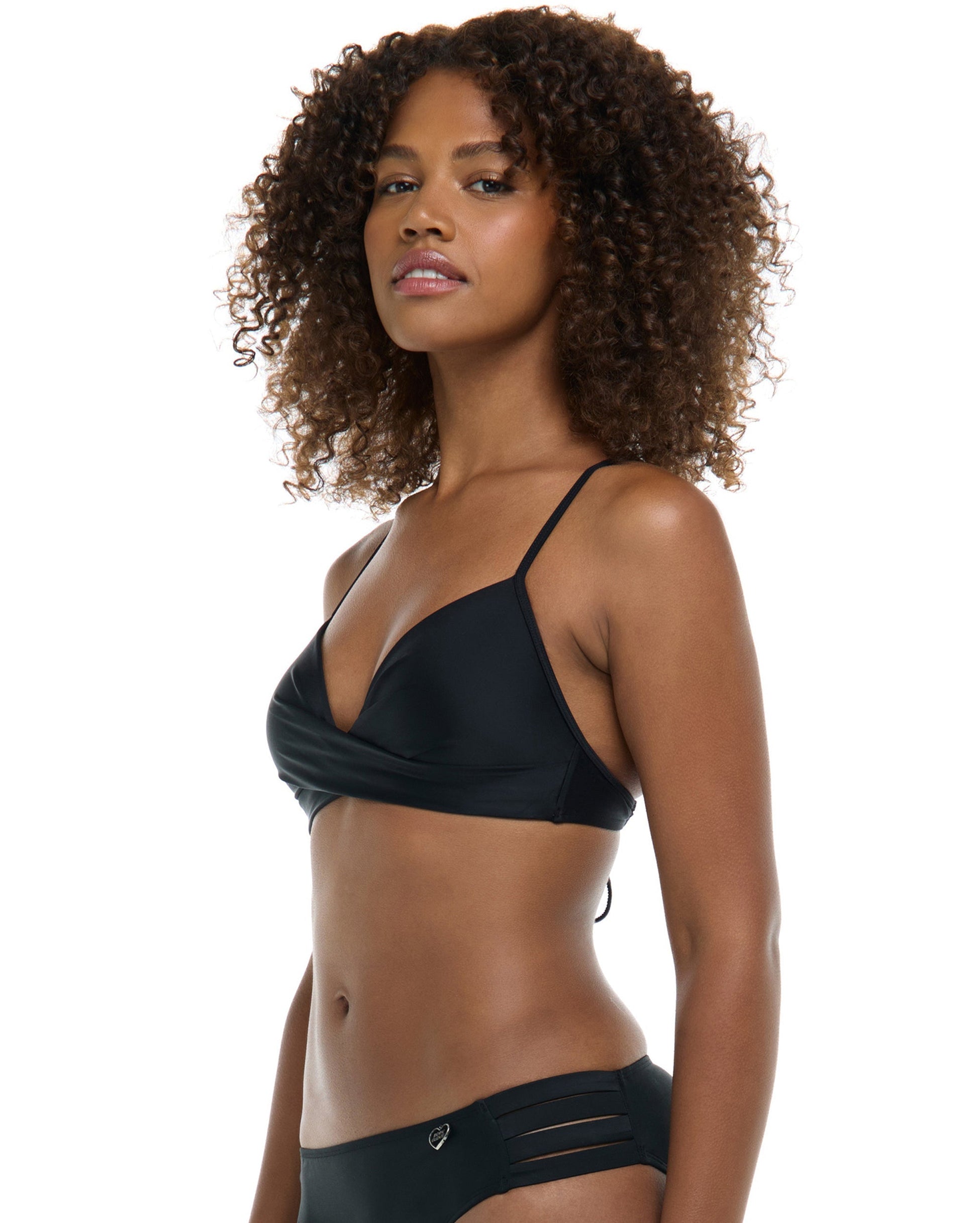 Smoothies Kerry Fixed Triangle Bikini Top - Black