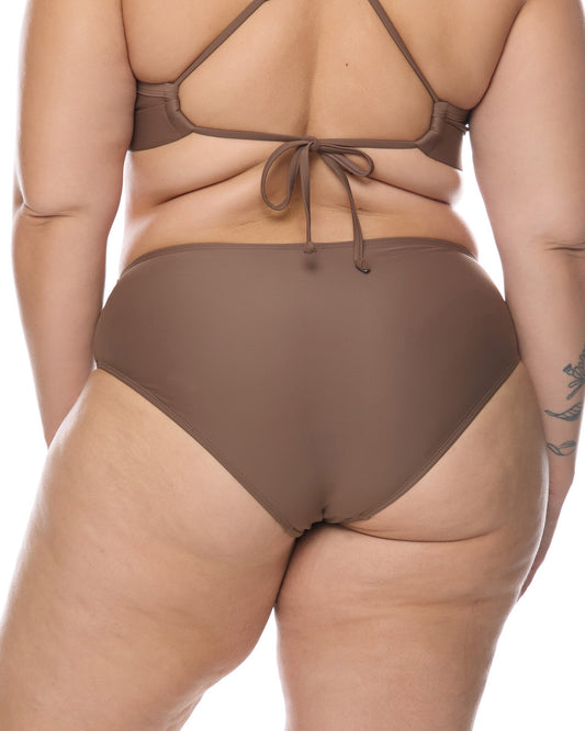Smoothies Retro Plus Size Swim Bottom - Latte