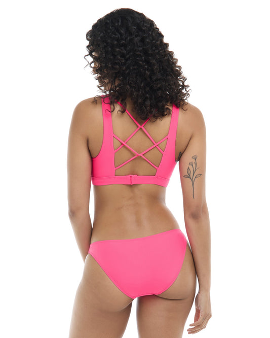 Smoothies Star Cross-Over Sports Bra D Cup - Bubble Gum