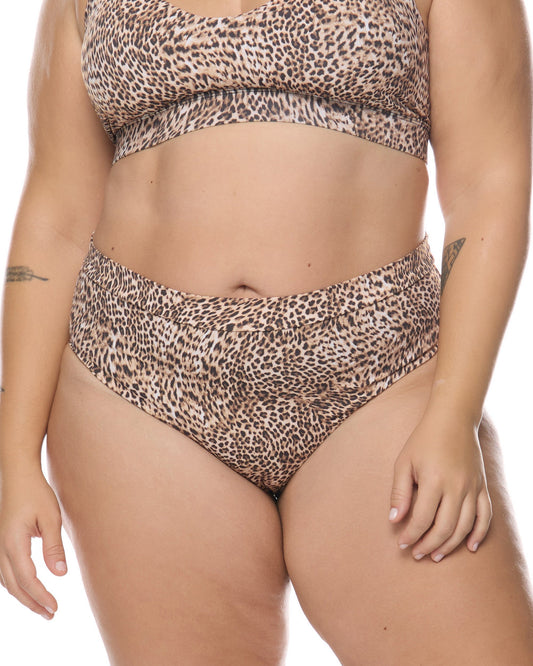 Primal Marlee Plus Size High-Waist Bikini Bottom - Black