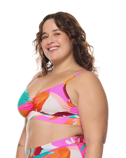 Hype Drew Plus Size Swim Top - Multi / Hype