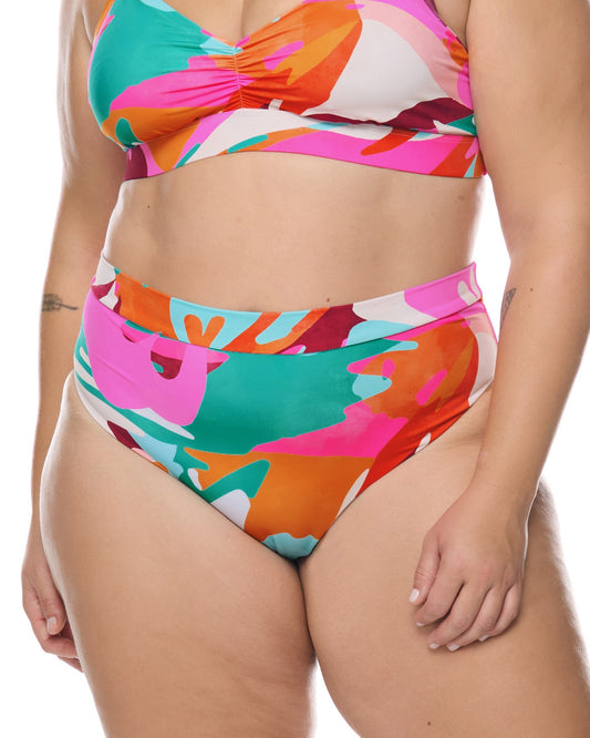 Hype Marlee Plus Size High-Waist Bikini Bottom - Multi / Hype
