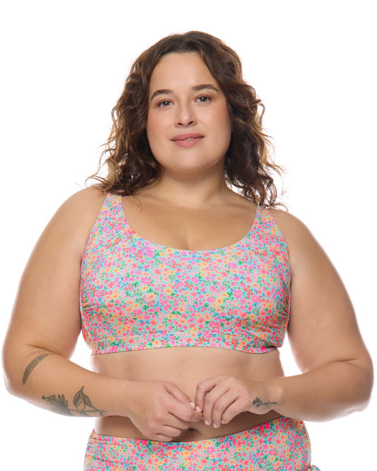 Estella Amore Plus Size Scoop Bikini Top - Sea Mist