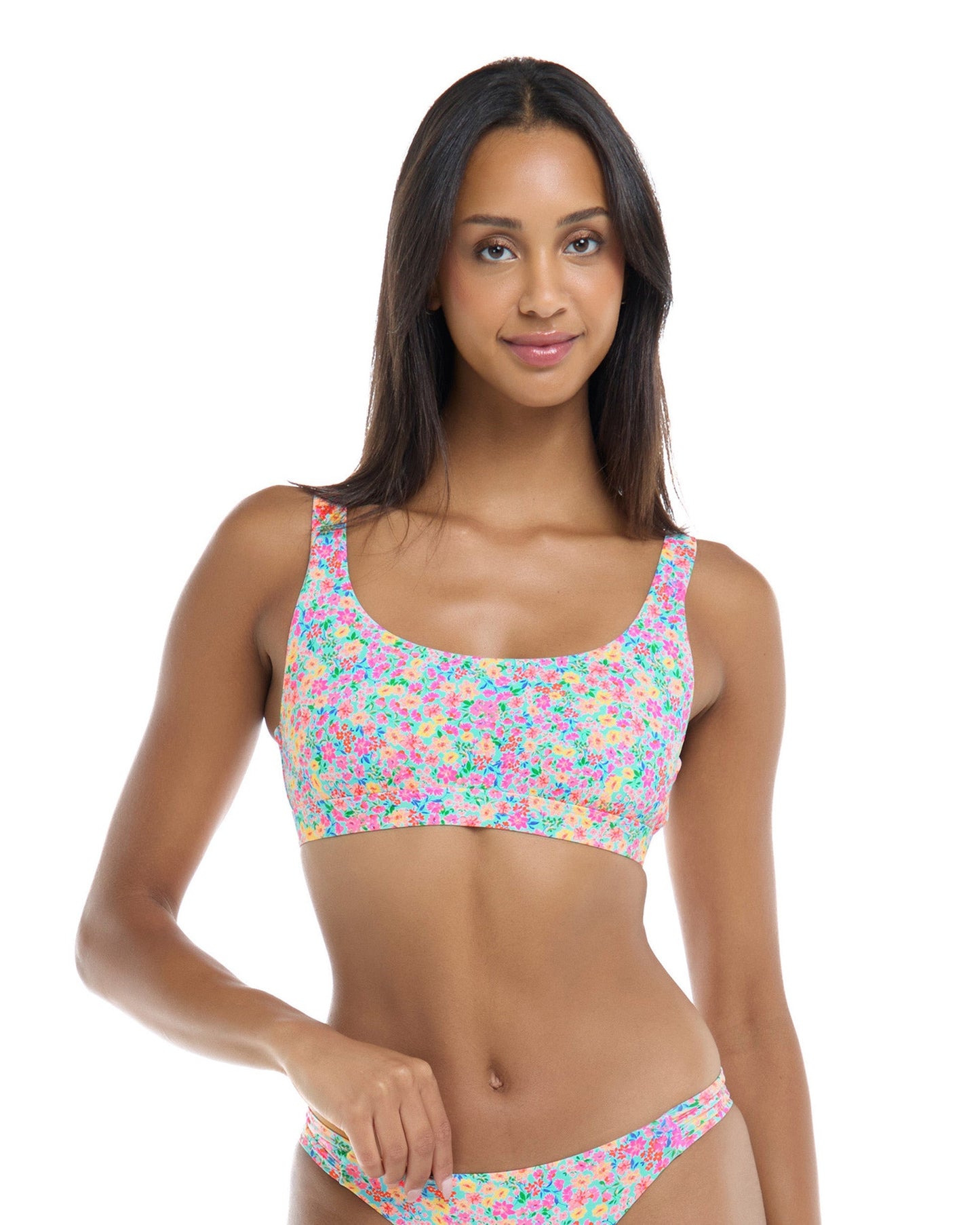 Estella Star Cross-Over Sports Bra - Sea Mist