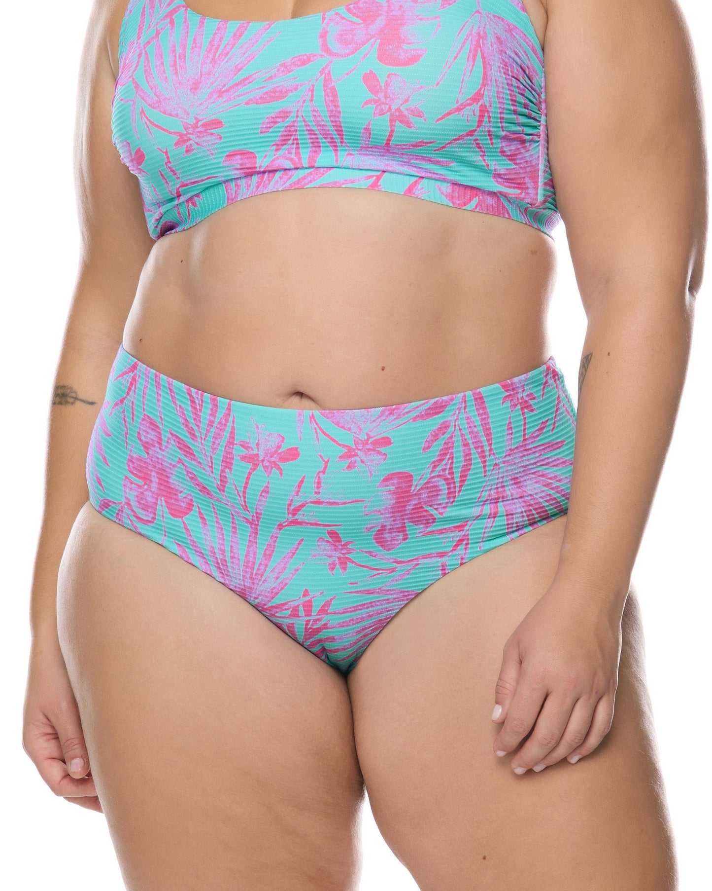 Azores High Tide Plus Size Swim Bottom - Sea Mist