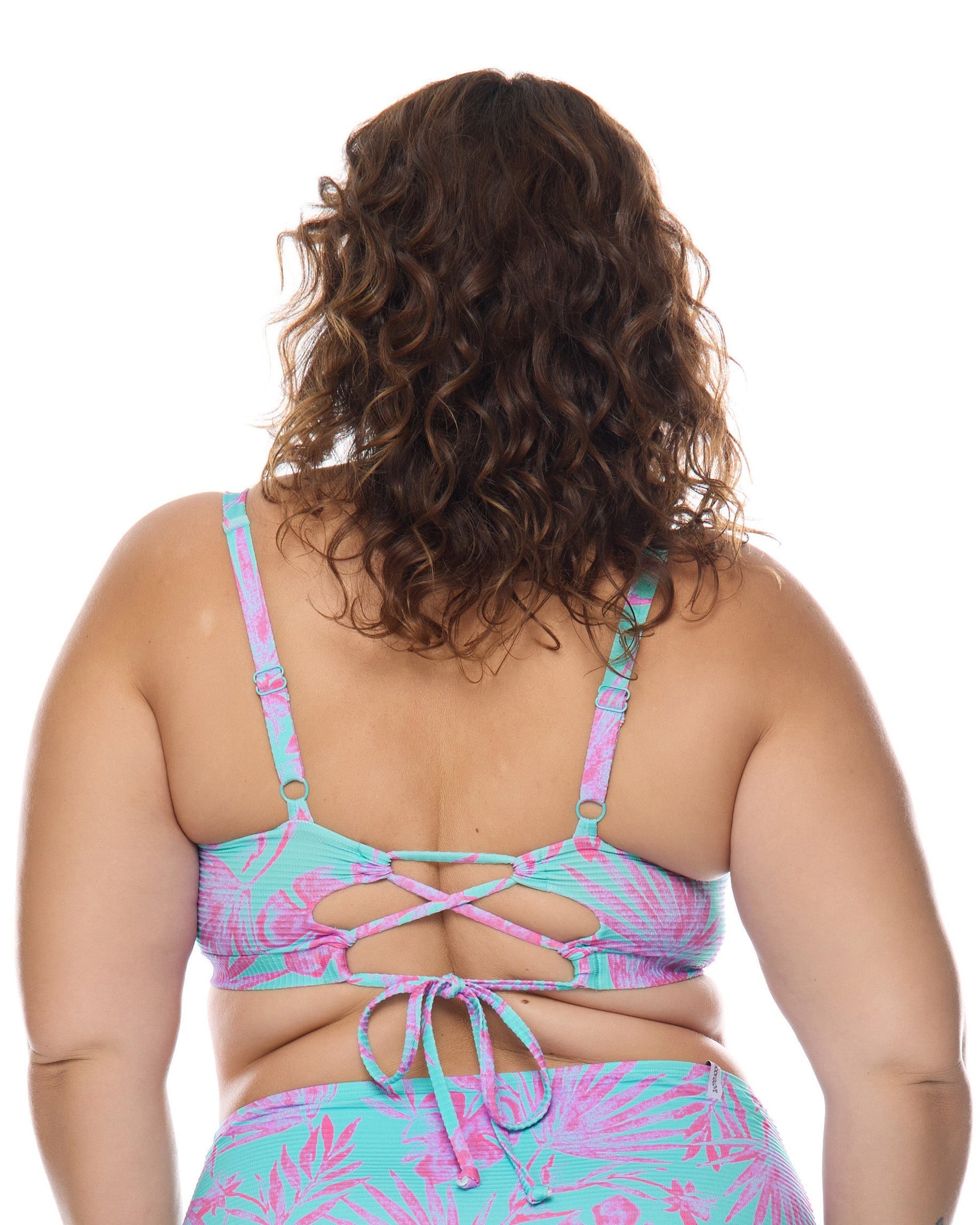 Azores Amore Plus Size Scoop Bikini Top - Sea Mist