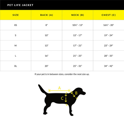 Neoprene Pet Life Jacket - Yellow