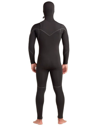 Red Cell 5/4/3mm Men's Chest-Zip Hooded Fullsuit - Black