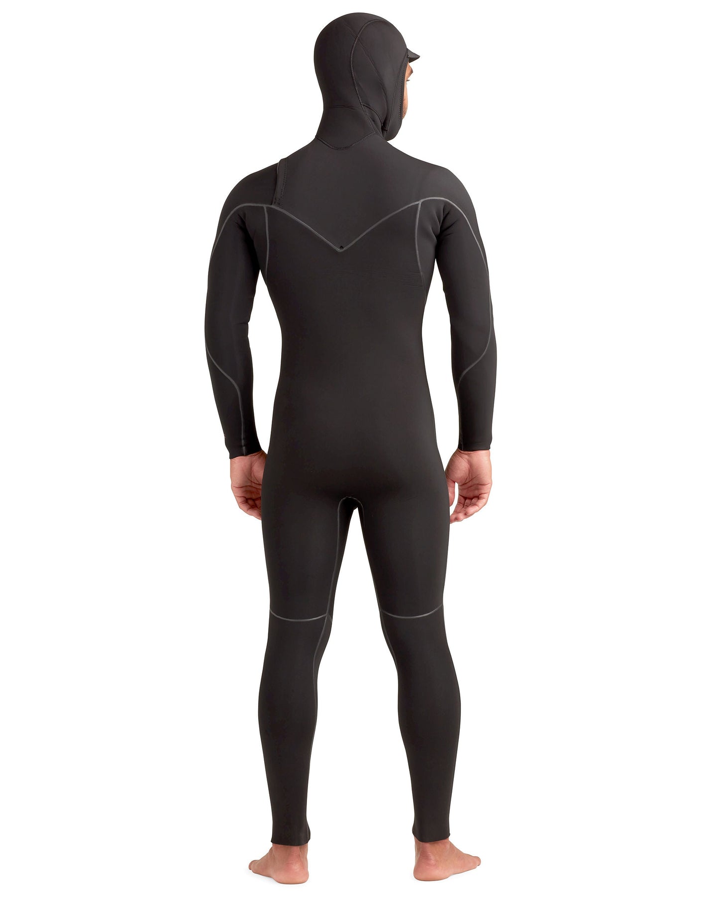 Red Cell 4/3mm Men's Chest-Zip Hooded Fullsuit - Black
