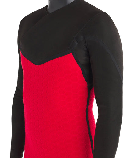 Red Cell 3/2mm Men's Chest-Zip Fullsuit - Black