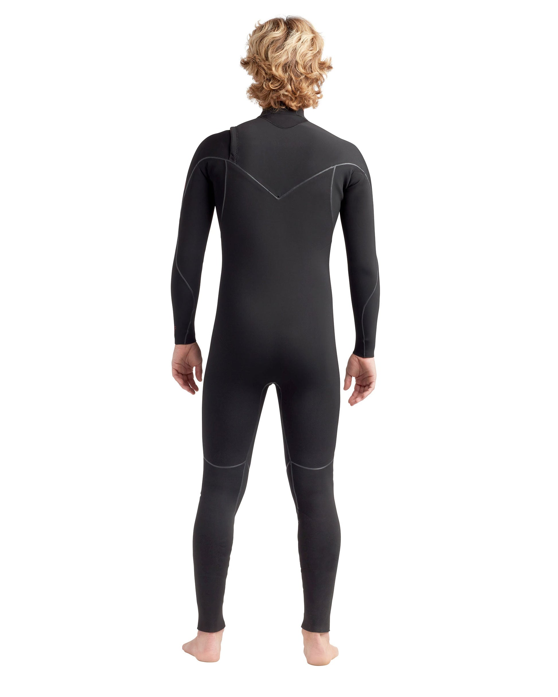 Red Cell 4/3mm Men's Chest-Zip Fullsuit - Black